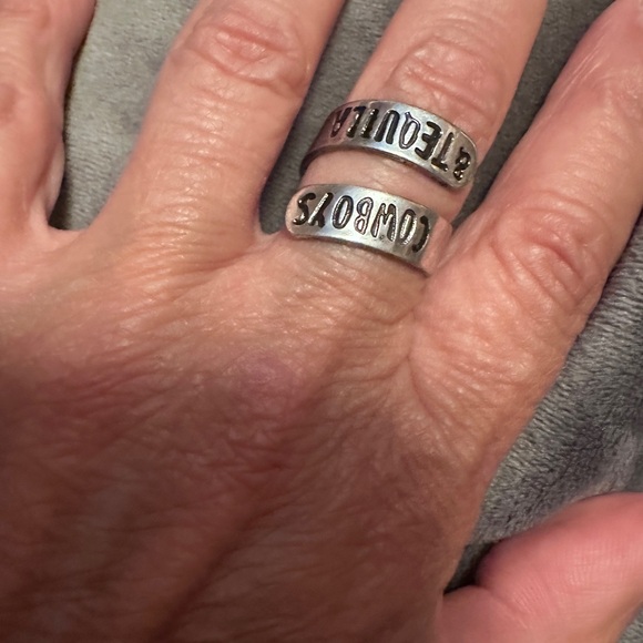 Cowboys & Tequila Adjustable Stainless Steel Ring - Picture 4 of 13